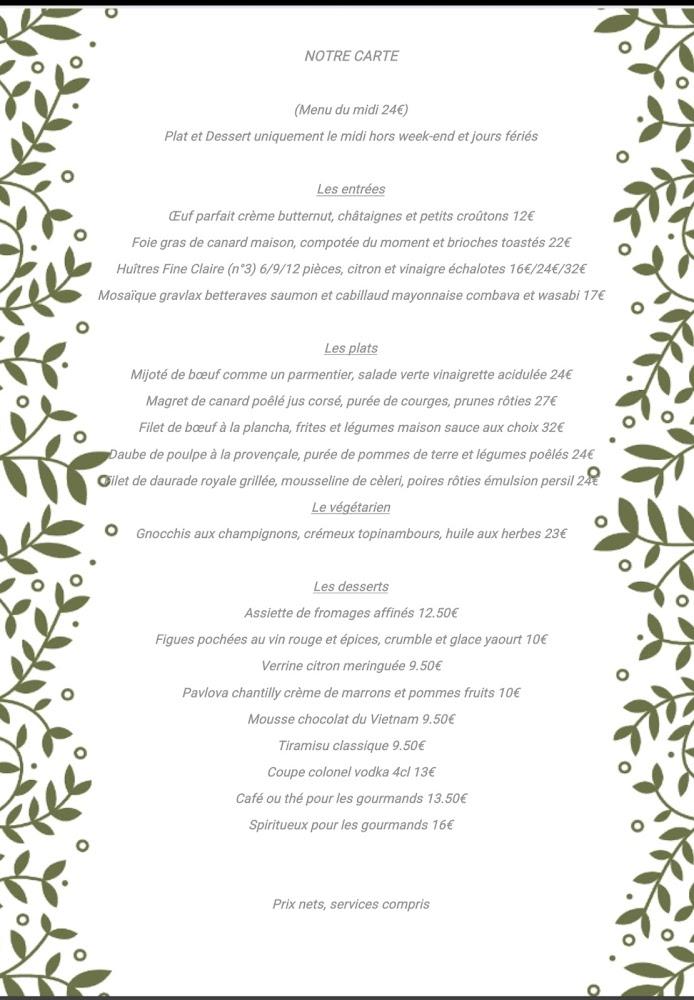 La Craie des Mets - Menu Image 1